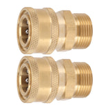 2Pcs Pure Copper M22 High Pressure Washer Fitting Adapter 3/8 Inch NPT Female to M22 Male Adapter Inner Hole 15mm/0.59in