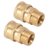 2Pcs Pure Copper M22 High Pressure Washer Fitting Adapter 3/8 Inch NPT Female to M22 Male Adapter Inner Hole 15mm/0.59in