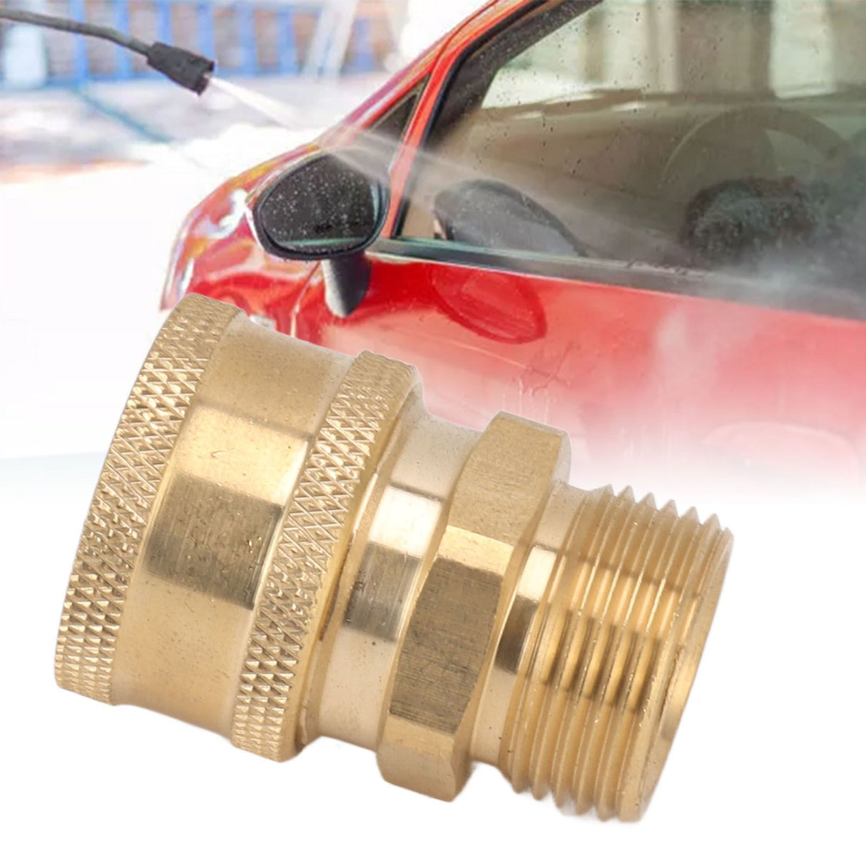 2Pcs Pure Copper M22 High Pressure Washer Fitting Adapter 3/8 Inch NPT Female to M22 Male Adapter Inner Hole 15mm/0.59in