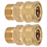 2Pcs Pure Copper M22 High Pressure Washer Fitting Adapter 3/8 Inch NPT Female to M22 Male Adapter Inner Hole 14mm/0.55in