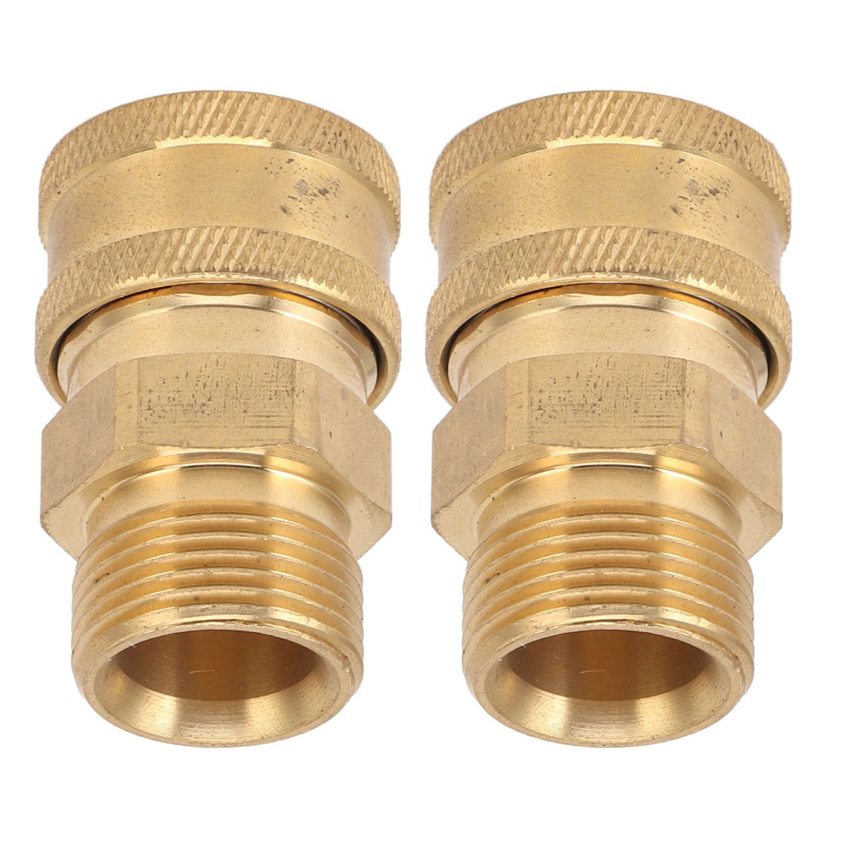 2Pcs Pure Copper M22 High Pressure Washer Fitting Adapter 3/8 Inch NPT Female to M22 Male Adapter Inner Hole 14mm/0.55in