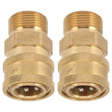 2Pcs Pure Copper M22 High Pressure Washer Fitting Adapter 3/8 Inch NPT Female to M22 Male Adapter Inner Hole 14mm/0.55in - 45-Degree Angle