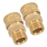 2Pcs Pure Copper M22 High Pressure Washer Fitting Adapter 3/8 Inch NPT Female to M22 Male Adapter Inner Hole 14mm/0.55in