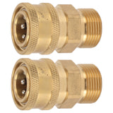 2Pcs Pure Copper M22 High Pressure Washer Fitting Adapter 3/8 Inch NPT Female to M22 Male Adapter Inner Hole 14mm/0.55in