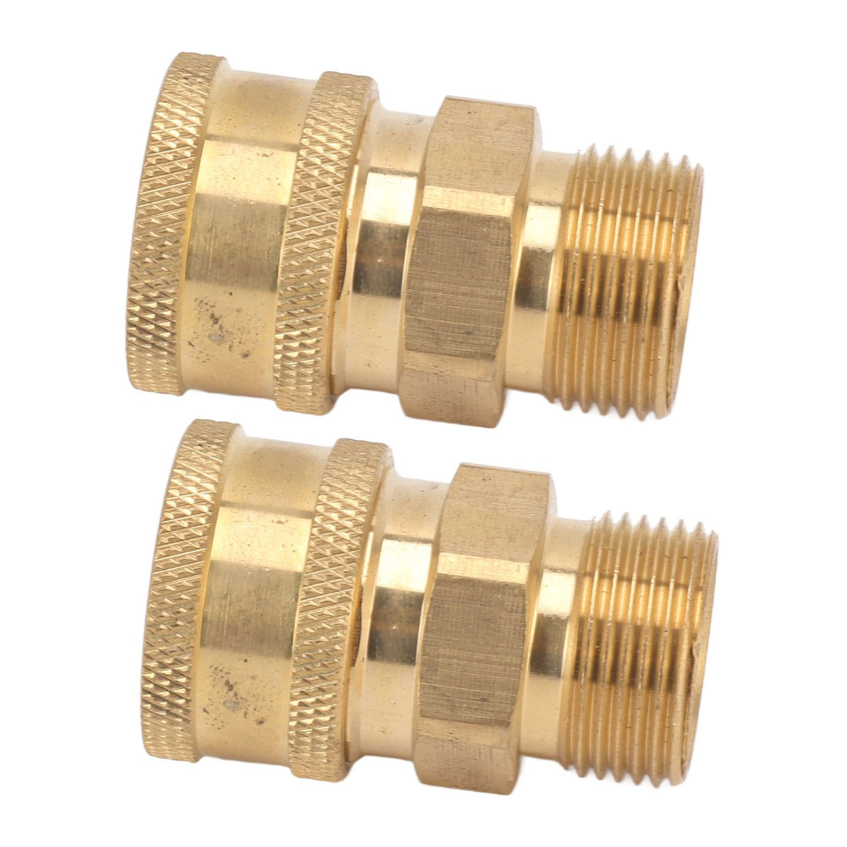 2Pcs Pure Copper M22 High Pressure Washer Fitting Adapter 3/8 Inch NPT Female to M22 Male Adapter Inner Hole 14mm/0.55in