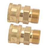 2Pcs Pure Copper M22 High Pressure Washer Fitting Adapter 3/8 Inch NPT Female to M22 Male Adapter Inner Hole 14mm/0.55in