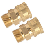 2Pcs Pure Copper M22 High Pressure Washer Fitting Adapter 3/8 Inch NPT Female to M22 Male Adapter Inner Hole 14mm/0.55in