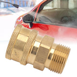 2Pcs Pure Copper M22 High Pressure Washer Fitting Adapter 3/8 Inch NPT Female to M22 Male Adapter Inner Hole 14mm/0.55in