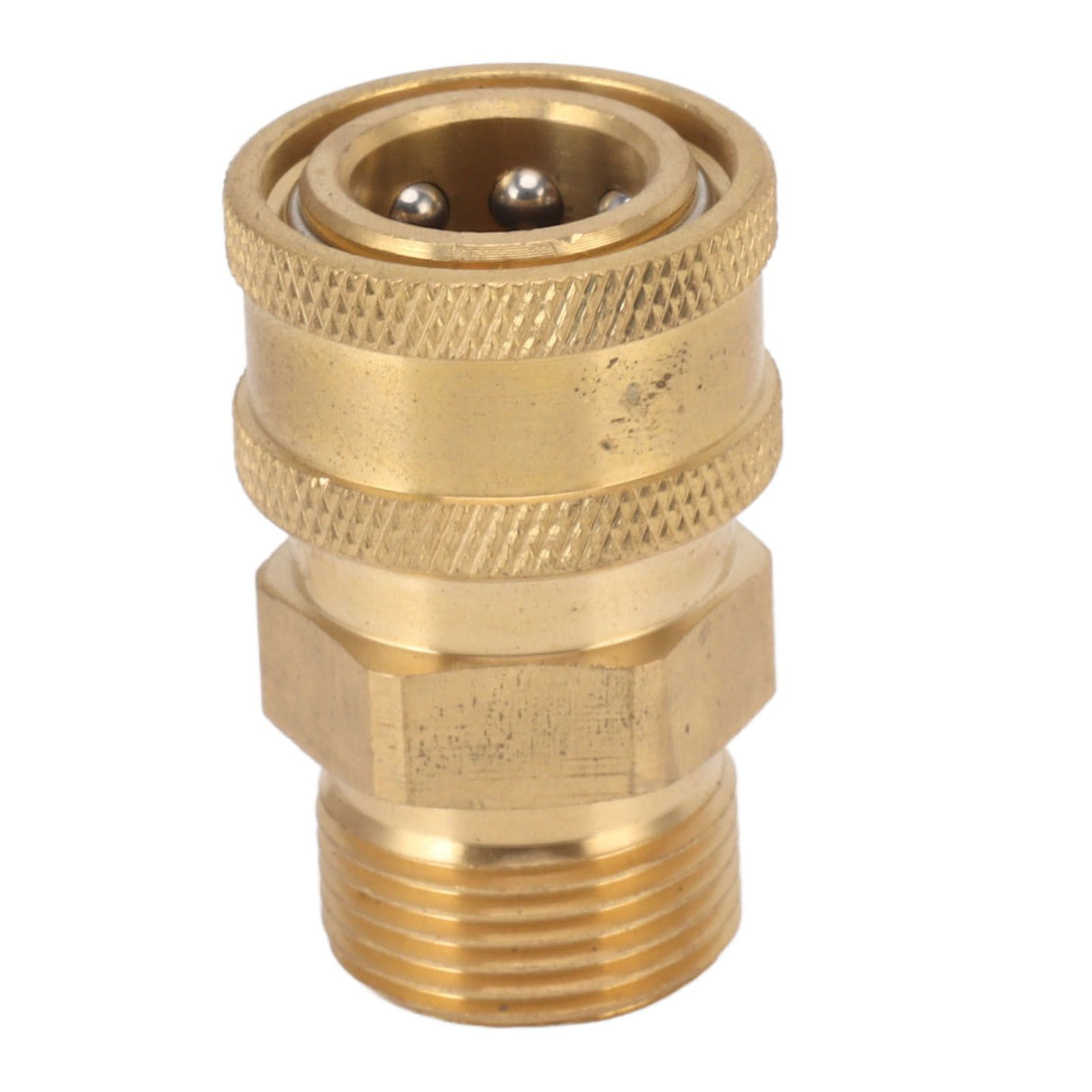 2Pcs Pure Copper M22 High Pressure Washer Fitting Adapter 3/8 Inch NPT Female to M22 Male Adapter Inner Hole 14mm/0.55in