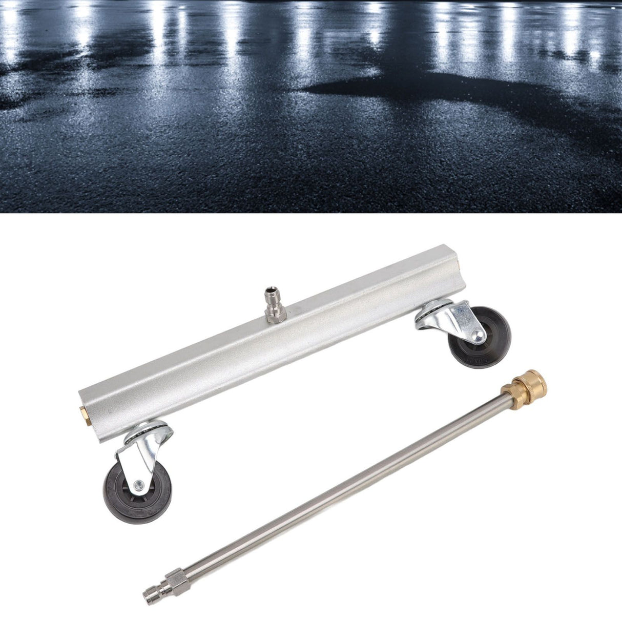 Undercarriage Cleaner Professional Under Car Water Broom with 4 Nozzles for Car Patio Courtyard Entrance
