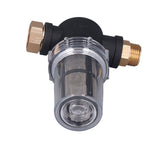 Garden Hose Filter for Pressure Washer Inlet Water Inline Sediment Filter Whole House Sediment Water Prefilter - Close-Up Angle