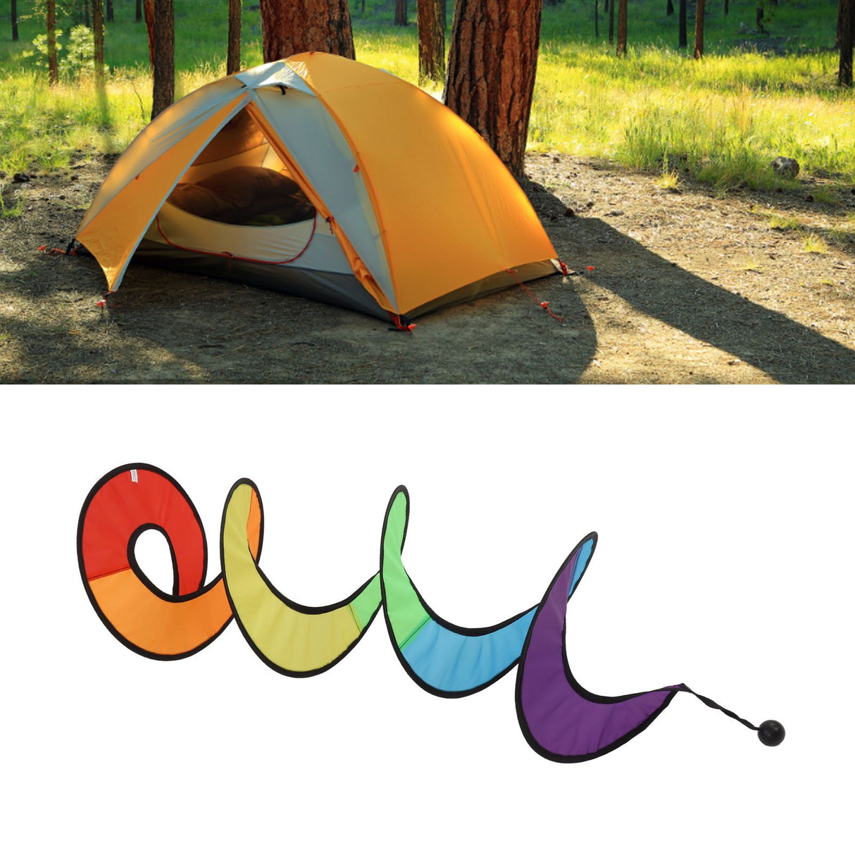 Wind Spinner Foldable Colorful Spiral Rainbow Wind Sculpture Spinner Hanging Curly Spinner Yard Garden Decoration