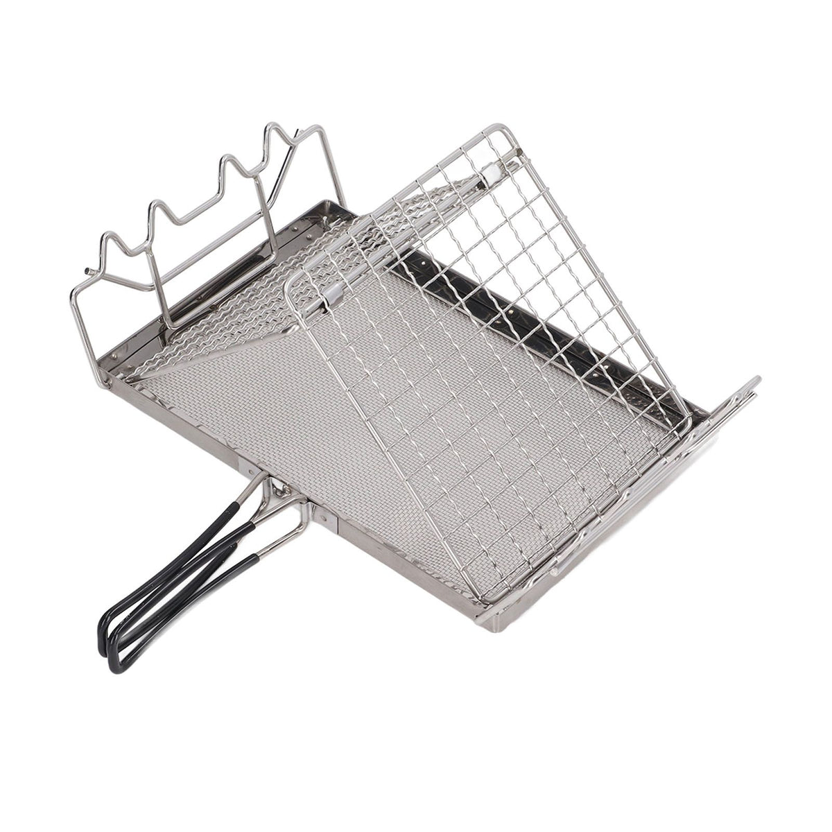 Camping Stove Toaster Foldable Portable Stable Structure Stainless Steel Outdoor Stovetop Toaster for Picnic