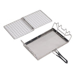 Camping Stove Toaster Foldable Portable Stable Structure Stainless Steel Outdoor Stovetop Toaster for Picnic - Rear View
