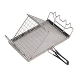 Camping Stove Toaster Foldable Portable Stable Structure Stainless Steel Outdoor Stovetop Toaster for Picnic - Low Angle