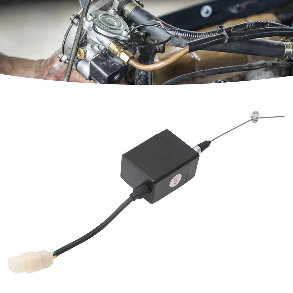 12V 4 Wire Diesel Engine Stop Switch Electronic Shutdown Switch Steel Wire Flameout Controller