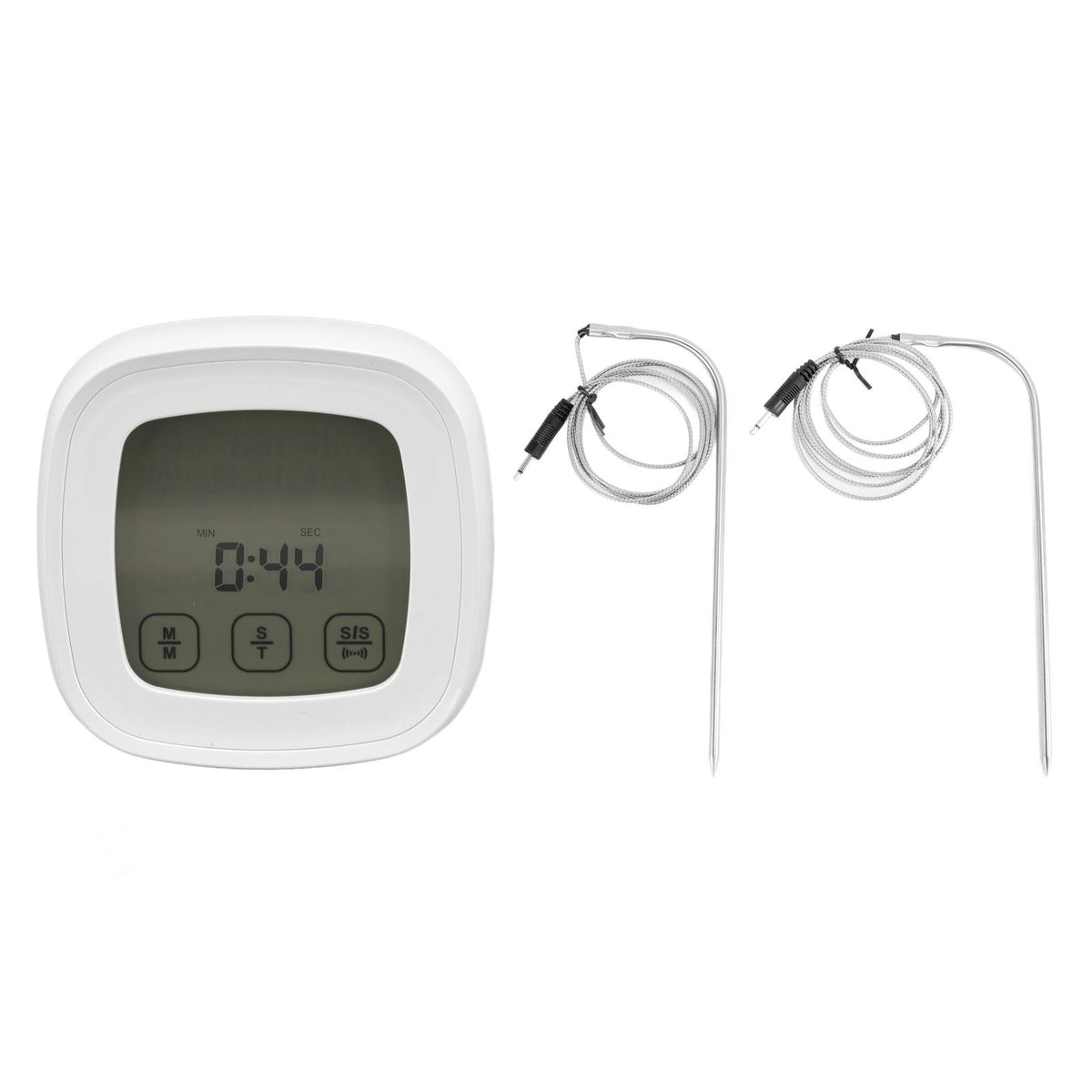 Digital Meat Thermometer with 2 Probes Touchscreen Digital Display Food Cooking Grill Thermometer with Magnet Adsorption