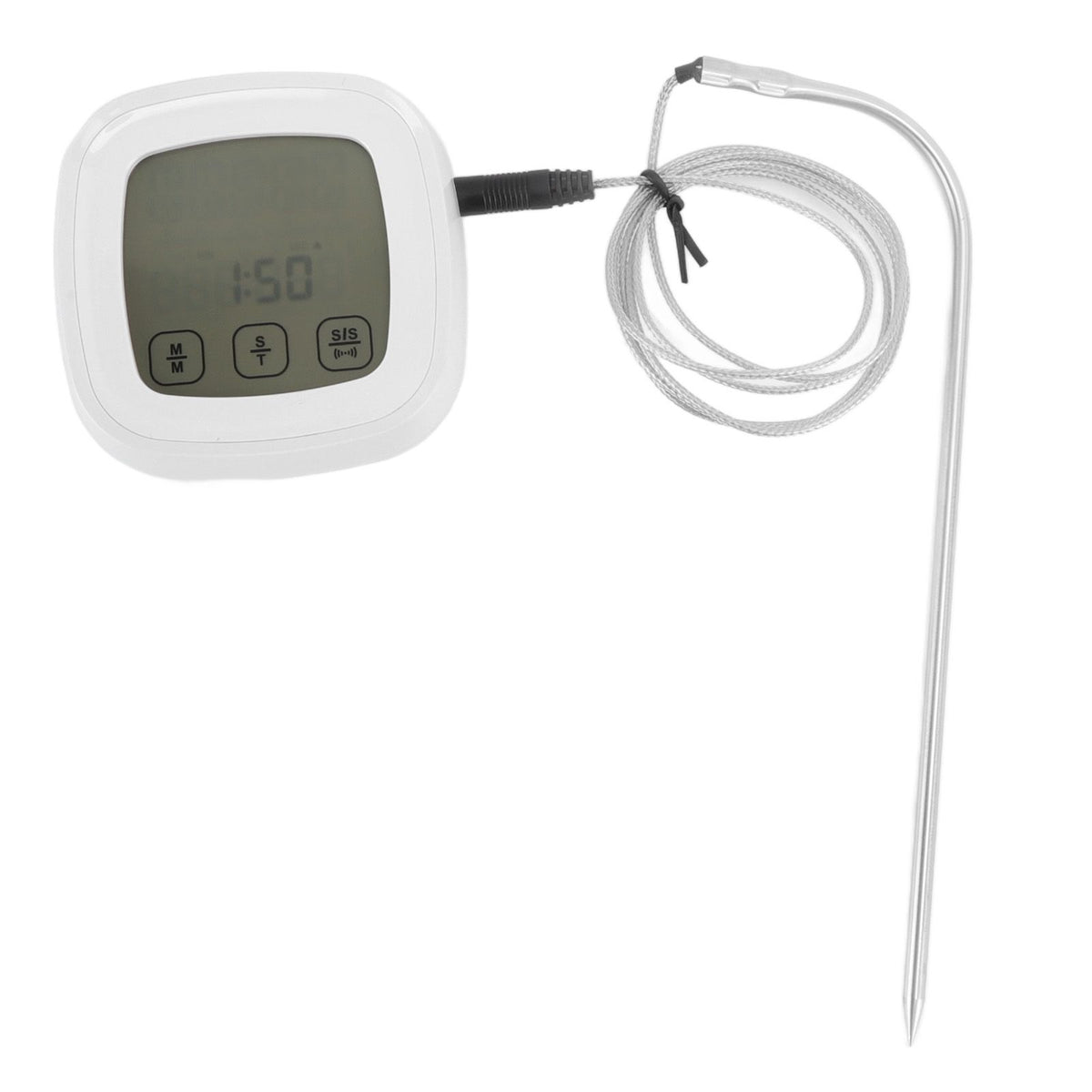 Digital Meat Thermometer with 2 Probes Touchscreen Digital Display Food Cooking Grill Thermometer with Magnet Adsorption