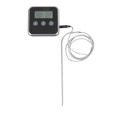 Food Grill Thermometer LCD Display Long Probe 2 Units Digital Meat Thermometer Timer for Kichen Industrial Grill