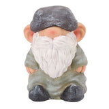 Garden Gnome Resin Structure Stable Bottom Retro Style Gnome Figurine for Patio Porch Decorations Flat Head Green