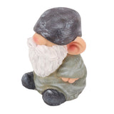 Garden Gnome Resin Structure Stable Bottom Retro Style Gnome Figurine for Patio Porch Decorations Flat Head Green