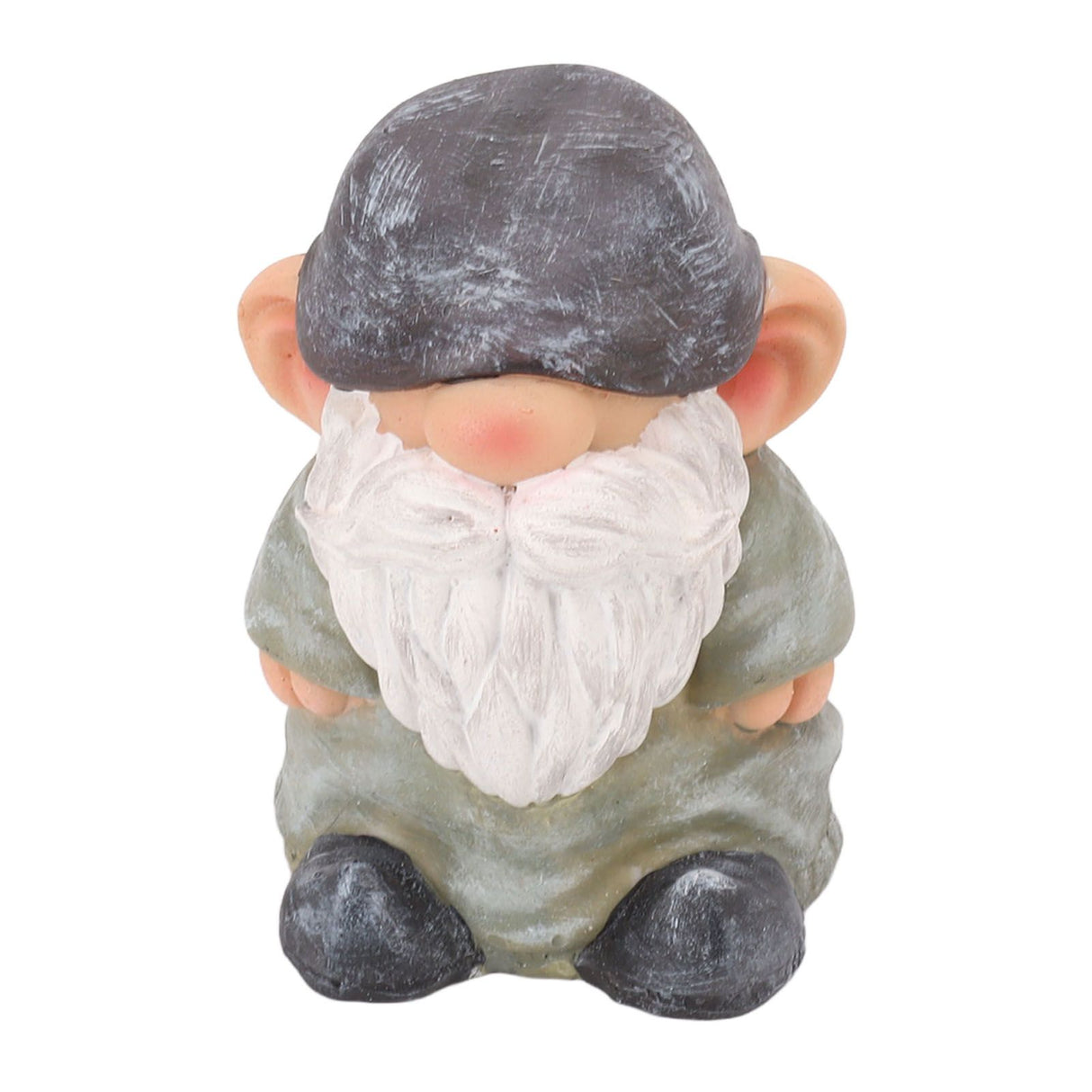 Garden Gnome Resin Structure Stable Bottom Retro Style Gnome Figurine for Patio Porch Decorations Flat Head Green