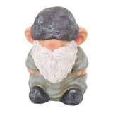 Garden Gnome Resin Structure Stable Bottom Retro Style Gnome Figurine for Patio Porch Decorations Flat Head Green