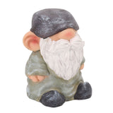 Garden Gnome Resin Structure Stable Bottom Retro Style Gnome Figurine for Patio Porch Decorations Flat Head Green - 45-Degree Angle