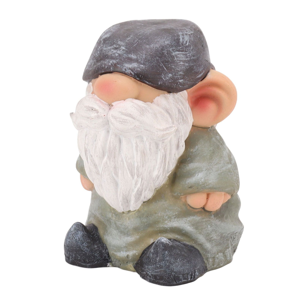 Garden Gnome Resin Structure Stable Bottom Retro Style Gnome Figurine for Patio Porch Decorations Flat Head Green