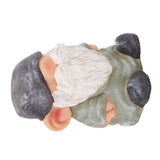 Garden Gnome Resin Structure Stable Bottom Retro Style Gnome Figurine for Patio Porch Decorations Flat Head Green