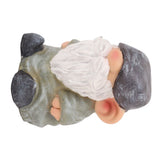 Garden Gnome Resin Structure Stable Bottom Retro Style Gnome Figurine for Patio Porch Decorations Flat Head Green