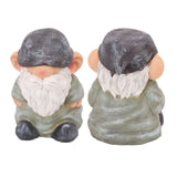 Garden Gnome Resin Structure Stable Bottom Retro Style Gnome Figurine for Patio Porch Decorations Flat Head Green