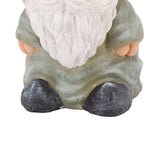 Garden Gnome Resin Structure Stable Bottom Retro Style Gnome Figurine for Patio Porch Decorations Flat Head Green