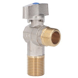 G1/2 Thread Brass Triangle Valve Large Flow Cold Hot Water Angle Stop Valve for Kitchen Bathroom Blue - Side View