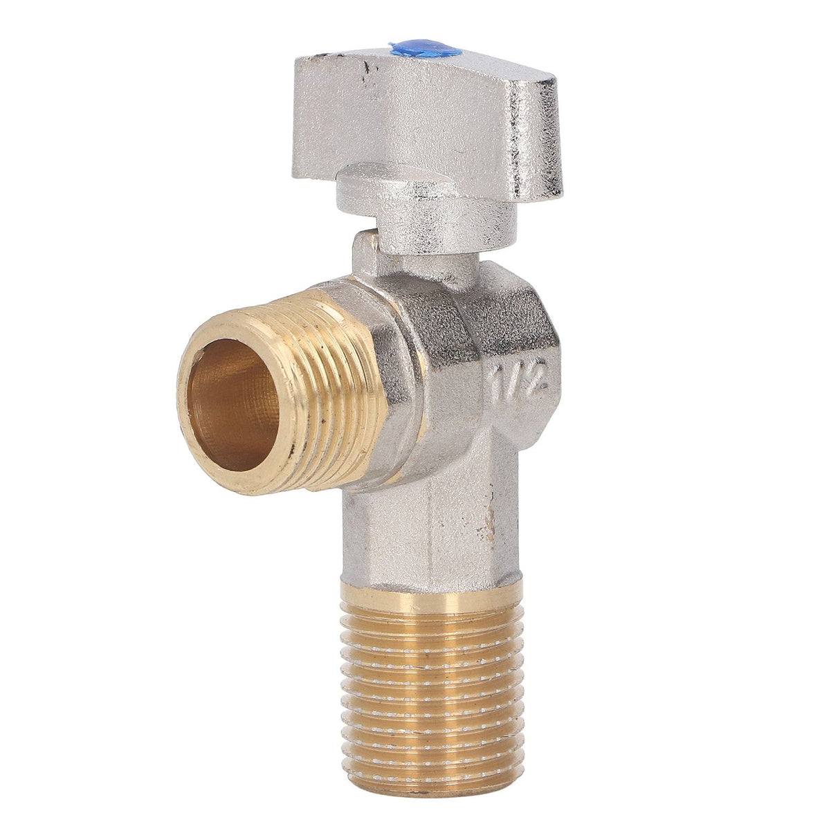 G1/2 Thread Brass Triangle Valve Large Flow Cold Hot Water Angle Stop Valve for Kitchen Bathroom Blue