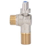 G1/2 Thread Brass Triangle Valve Large Flow Cold Hot Water Angle Stop Valve for Kitchen Bathroom Blue - Close-Up Angle