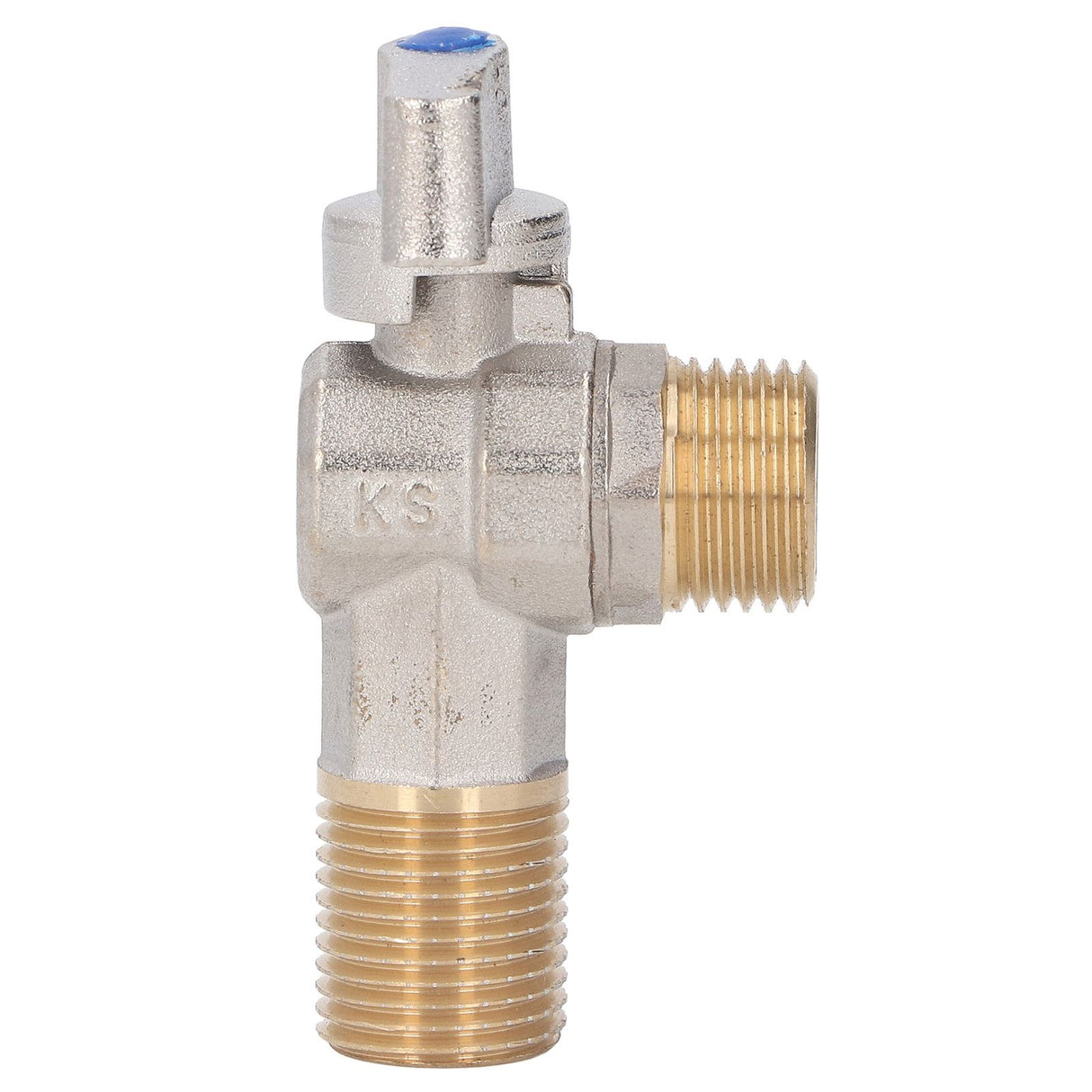 G1/2 Thread Brass Triangle Valve Large Flow Cold Hot Water Angle Stop Valve for Kitchen Bathroom Blue