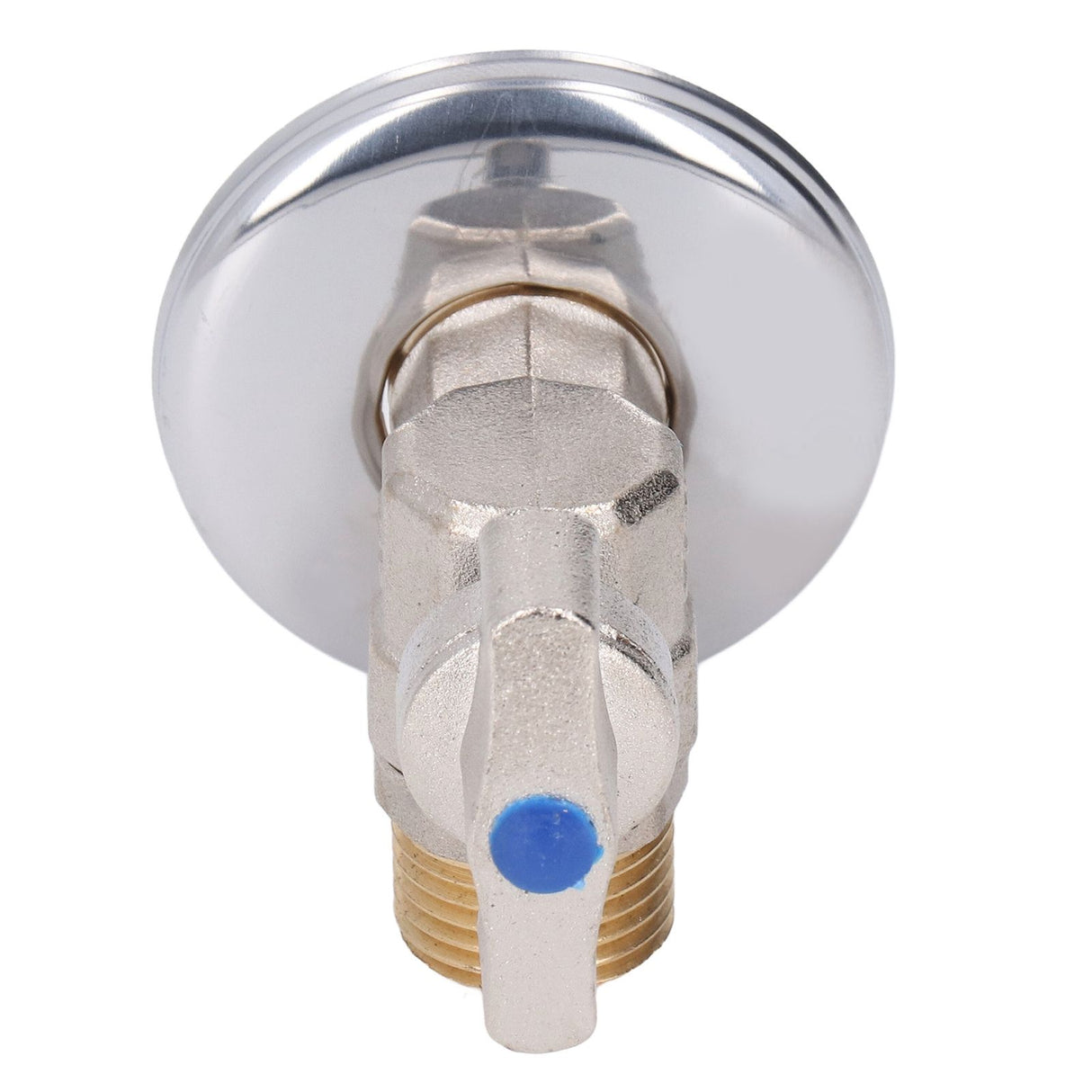 G1/2 Thread Brass Triangle Valve Large Flow Cold Hot Water Angle Stop Valve for Kitchen Bathroom Blue