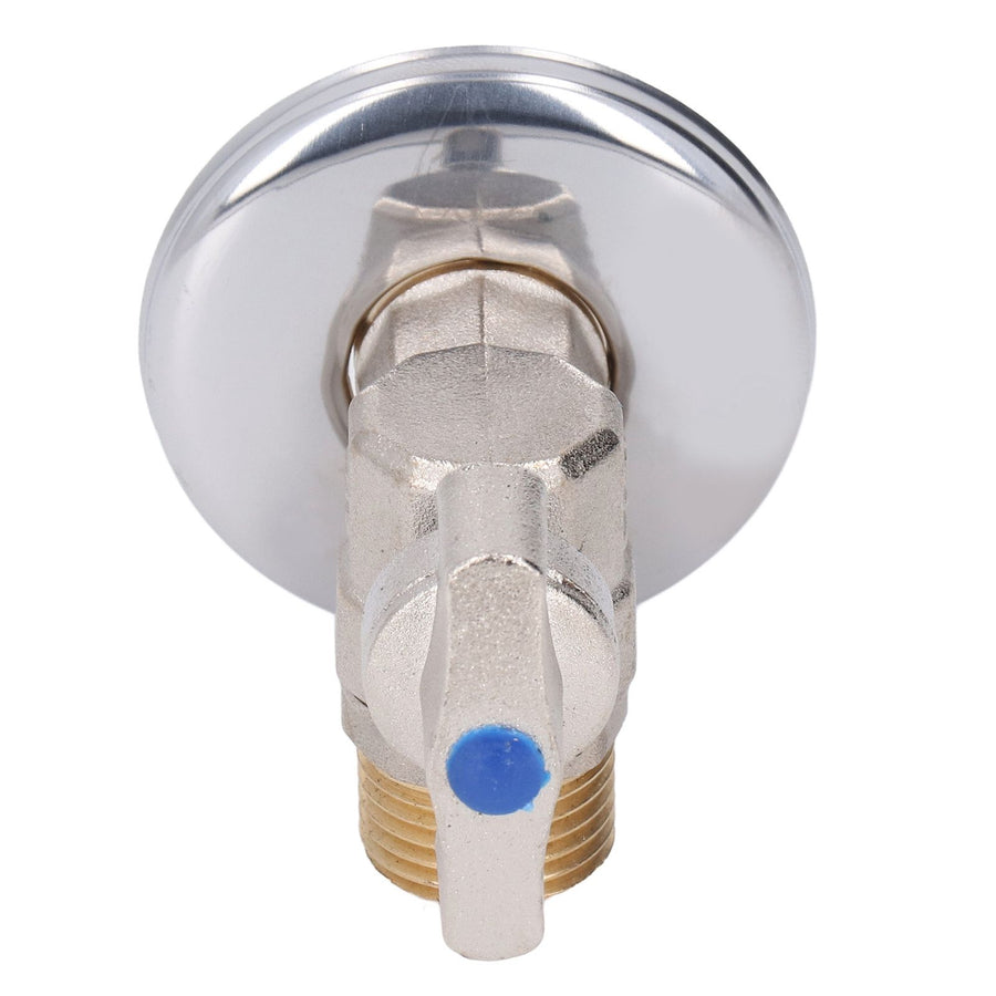 G1/2 Thread Brass Triangle Valve Large Flow Cold Hot Water Angle Stop Valve for Kitchen Bathroom Blue