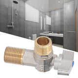 G1/2 Thread Brass Triangle Valve Large Flow Cold Hot Water Angle Stop Valve for Kitchen Bathroom Blue