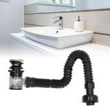 Integrated Wash Basin Sink Drain Pipe Stainless Steel Expandable Flexible Sink Drain Pipe