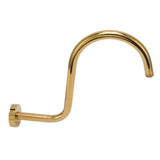 Stainless Steel S Shaped Raised Shower Arm and Flange NPT Brushed Gold Shower Head Extension Arm