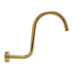 Stainless Steel S Shaped Raised Shower Arm and Flange NPT Brushed Gold Shower Head Extension Arm