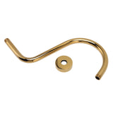 Stainless Steel S Shaped Raised Shower Arm and Flange NPT Brushed Gold Shower Head Extension Arm