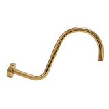 Stainless Steel S Shaped Raised Shower Arm and Flange NPT Brushed Gold Shower Head Extension Arm - Extra Image