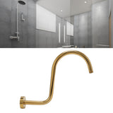 Stainless Steel S Shaped Raised Shower Arm and Flange NPT Brushed Gold Shower Head Extension Arm