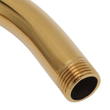 Stainless Steel S Shaped Raised Shower Arm and Flange NPT Brushed Gold Shower Head Extension Arm