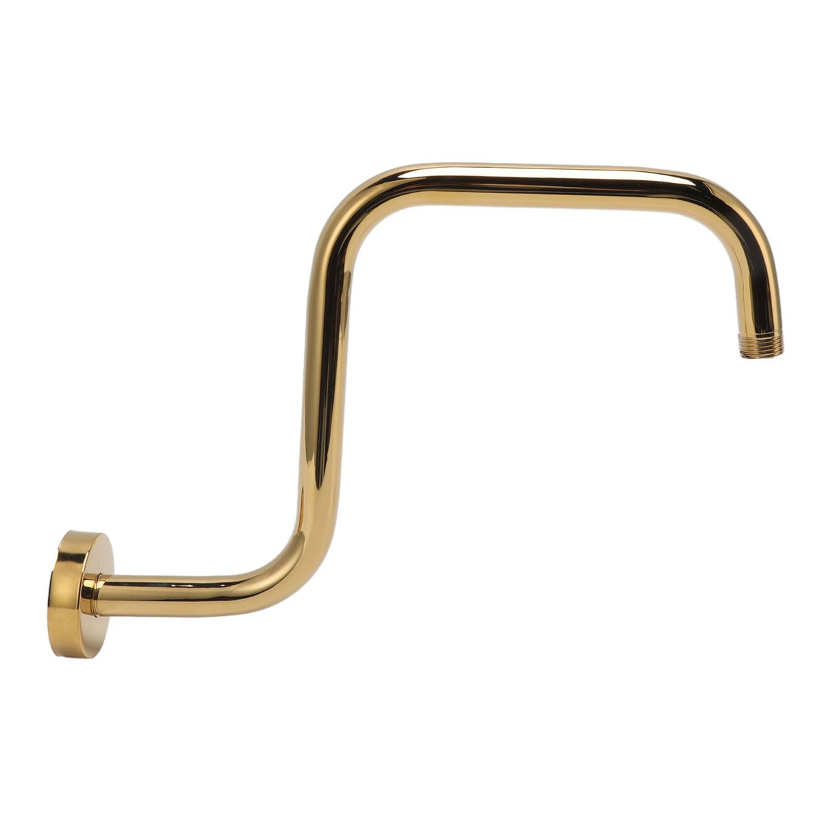 Shower Extension Arm Stainless Steel High Rise Shower Arm with Flange Wall Mounted Shower Head Riser Pipe Gold