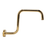 Shower Extension Arm Stainless Steel High Rise Shower Arm with Flange Wall Mounted Shower Head Riser Pipe Gold