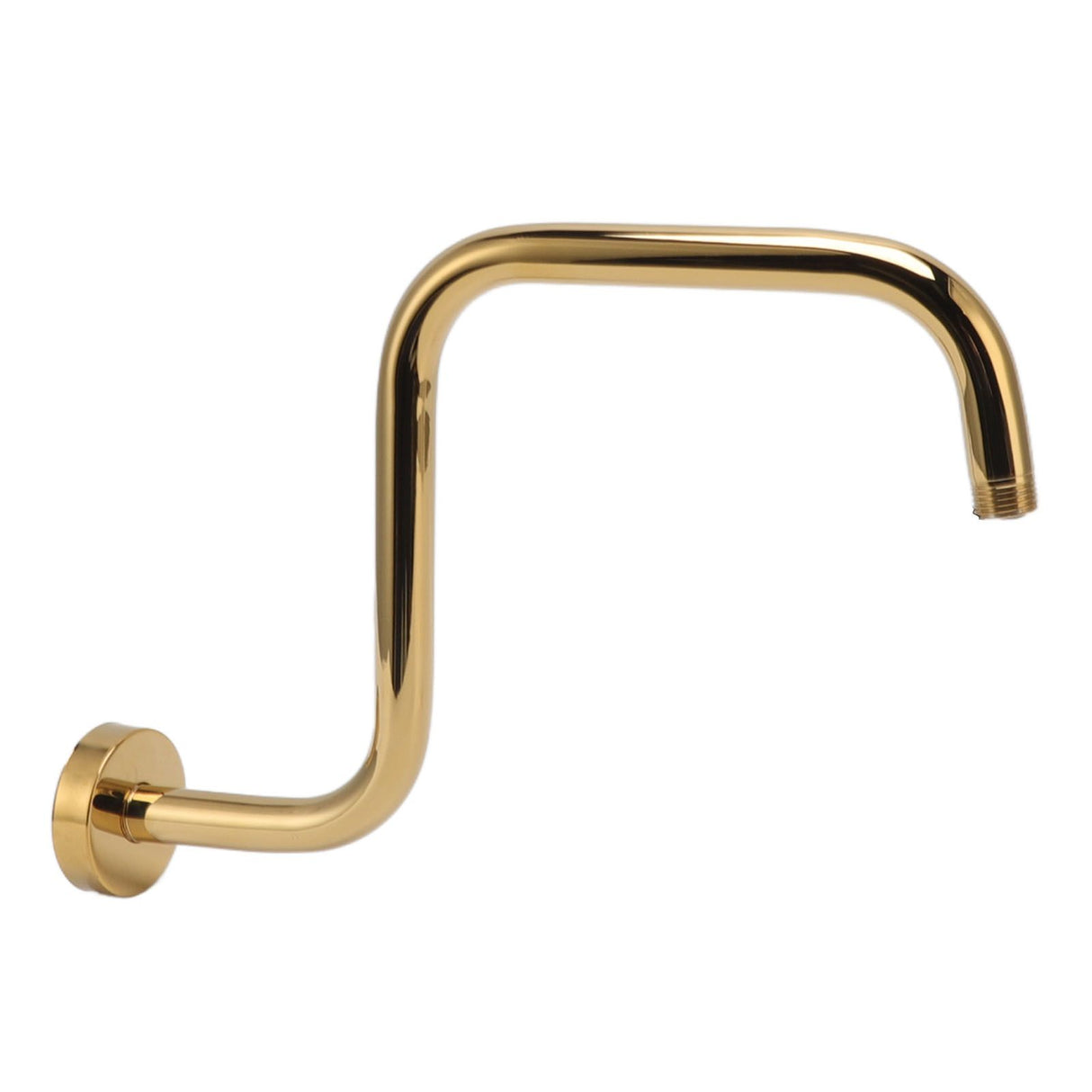 Shower Extension Arm Stainless Steel High Rise Shower Arm with Flange Wall Mounted Shower Head Riser Pipe Gold